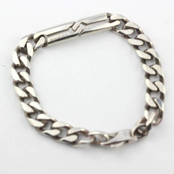 GUCCI Infinity Knot Chain Bracelet 6.7" Silver 925 Auth #07888 - Picture 1 of 5